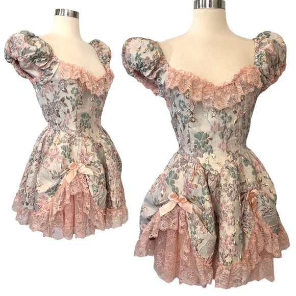 Sugar Thrillz Dolls Kill NWT Renaissance Marie Antoinette Floral Corset Dress M - Picture 1 of 12